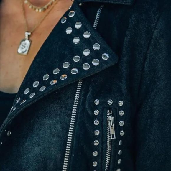 Saint Pocketed Studded Faux Suede Jacket - Picture 7 of 7